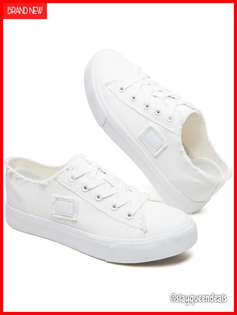 Women's Canvas Tennis Sneakers Low Top Lace-Up Casual Walking Shoes